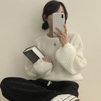 【🍷Christmas &amp; New Year PICK】Cream Puff Pastry Knit Top