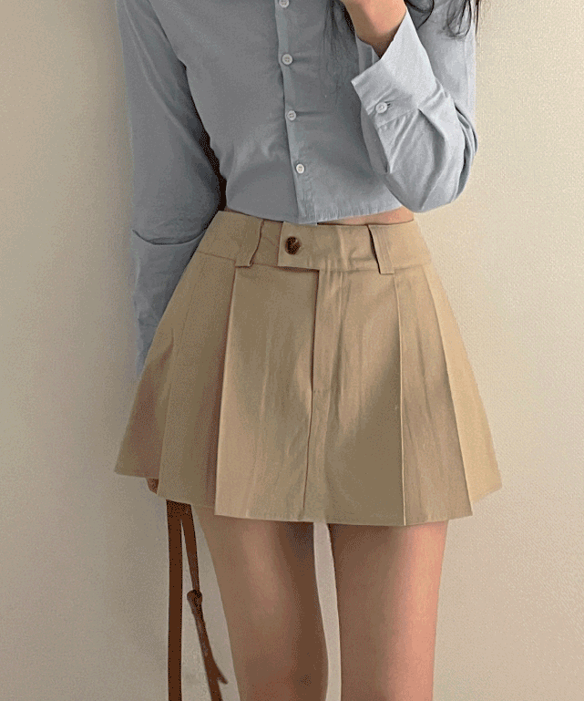 Y2K High-Waisted Single-Button Mini Skirt