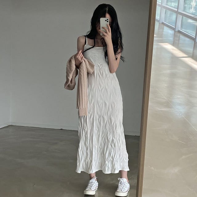 Ruffled camisole maxi dress