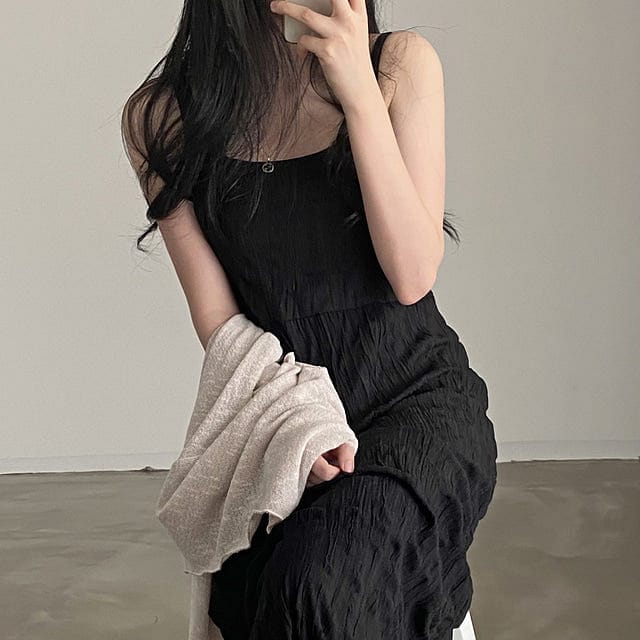 Ruffled camisole maxi dress