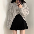 【🍷Christmas &amp; New Year PICK】Double-button collar cable knit top