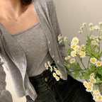 Refreshing vest and cardigan two-piece set