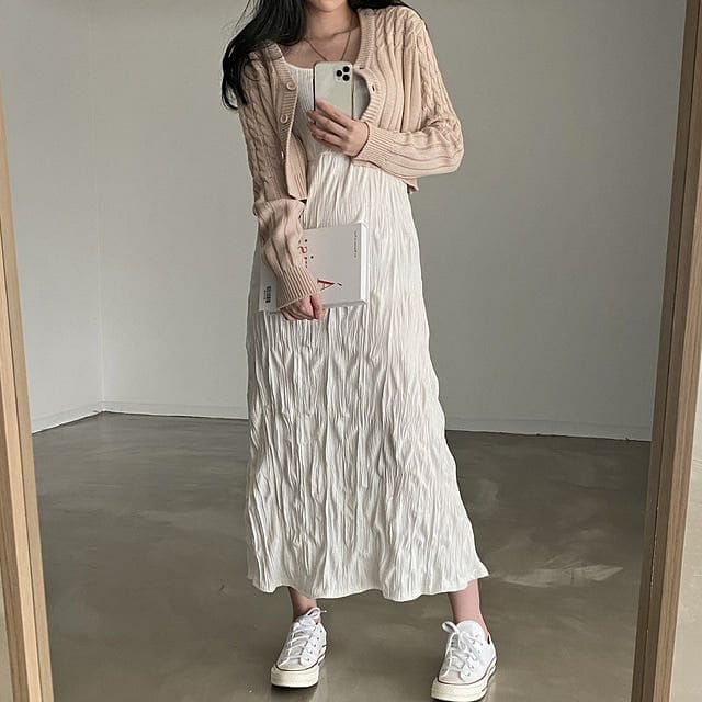 Ruffled camisole maxi dress