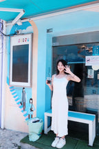 Ruffled camisole maxi dress