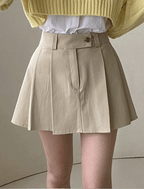 Y2K High-Waisted Single-Button Mini Skirt