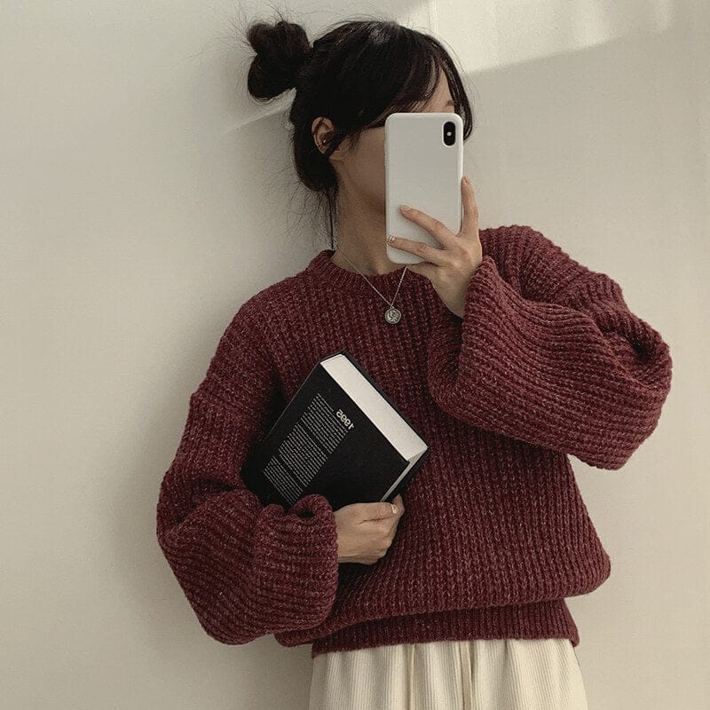 【🍷Christmas &amp; New Year PICK】Cream Puff Pastry Knit Top