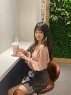 Subtle Off-Shoulder Long-Sleeve Set