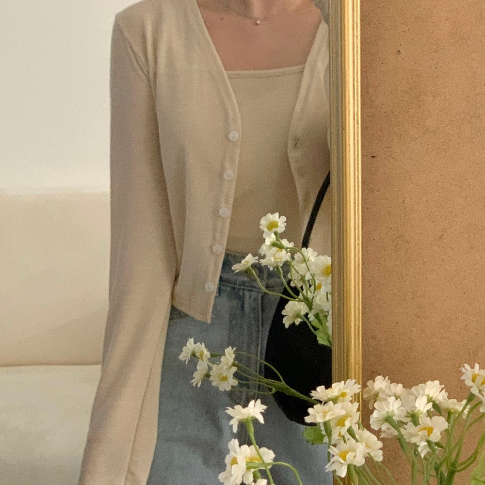 Refreshing vest and cardigan two-piece set