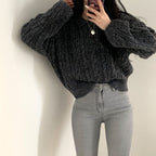 【🍷Christmas &amp; New Year PICK】Double-button collar cable knit top