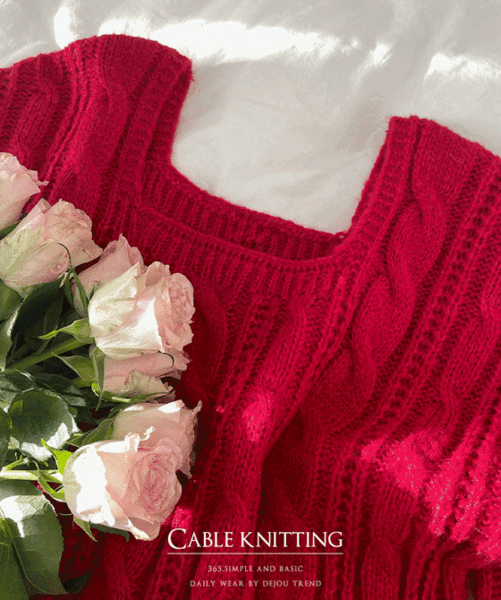 【🍷Christmas &amp; New Year PICK】Cable Square Knit 