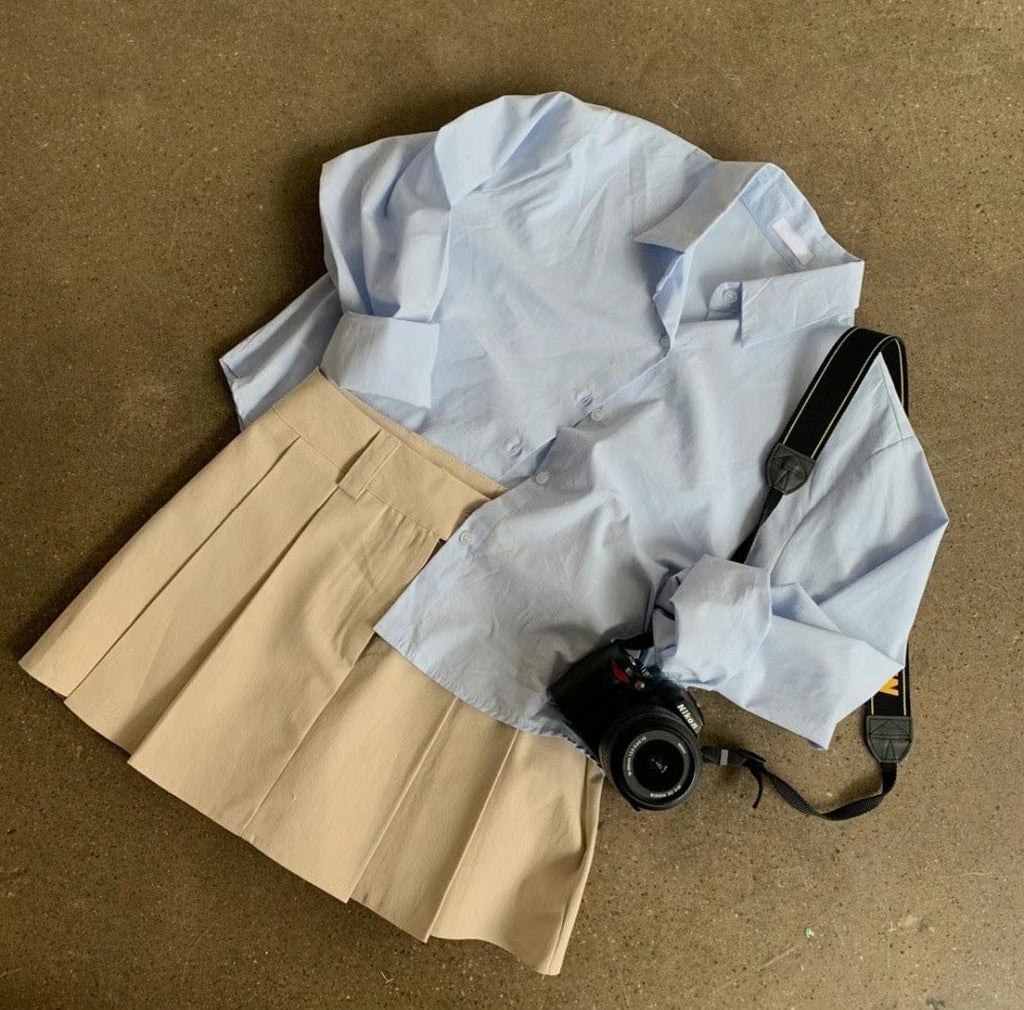 Y2K High-Waisted Single-Button Mini Skirt