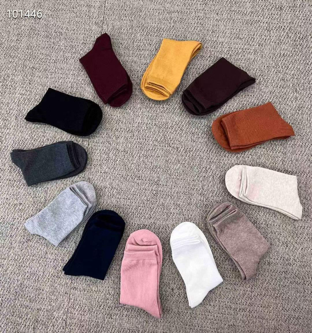 Korean pure cotton plain short socks