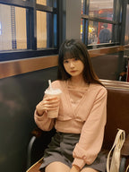 Subtle Off-Shoulder Long-Sleeve Set