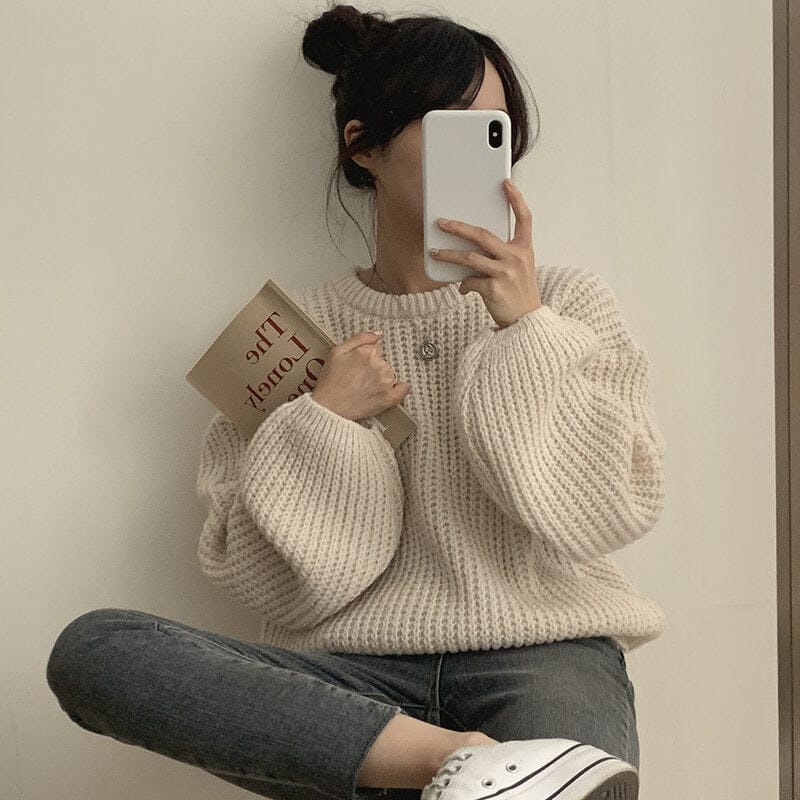 【🍷Christmas &amp; New Year PICK】Cream Puff Pastry Knit Top